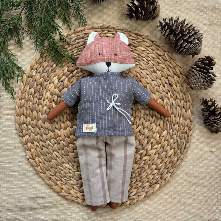 Nilah's (Fox Friend) Nari In Shirt & Pant | Soft Hand-Stitched Sustainable Indian Play Doll