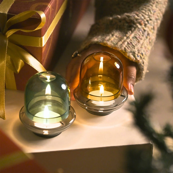 Dome Shaped Glass Tealight Candle Holder