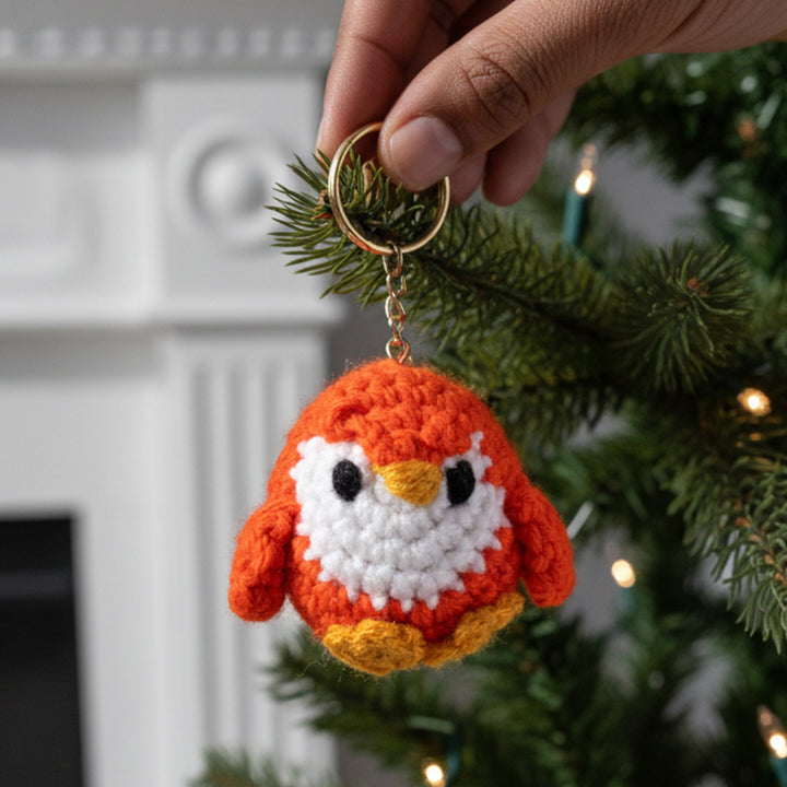 Handmade Crochet Penguin Ornament For Christmas Decoration