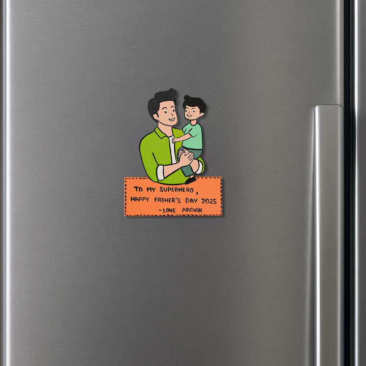 Personalized Caricature Cutout MDF Wood Fridge Magnet For Fathers