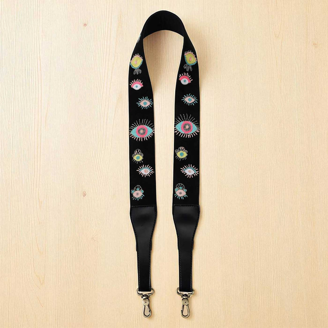 Handmade Evil Eye Design Canvas Bag Strap
