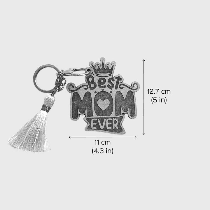 Handmade Best Mom Ever MDF Wood Keychain