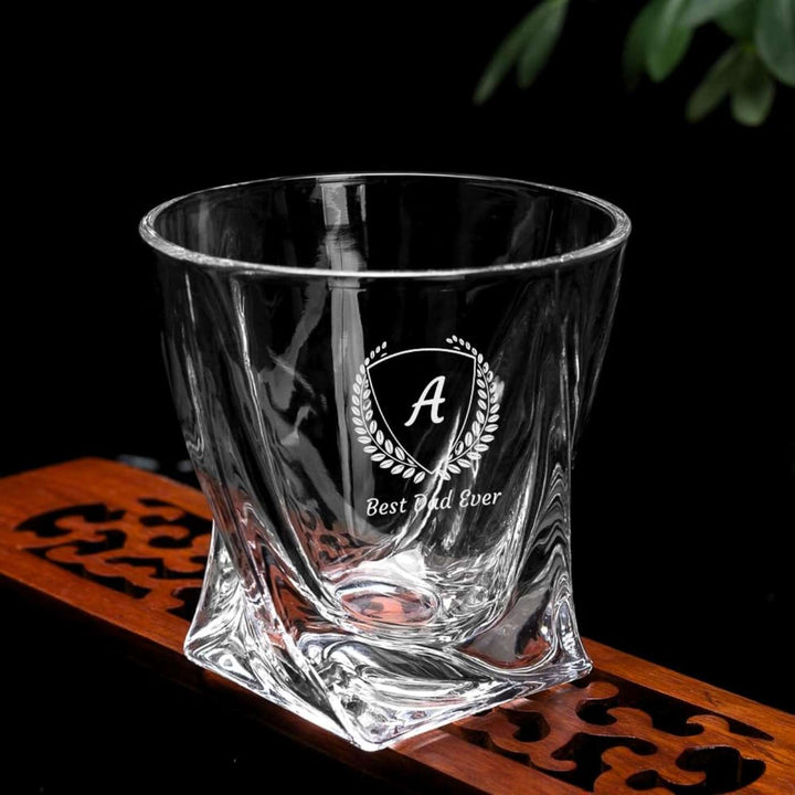 Personalized Engraved Best Dad Ever Theme Whiskey Glass | 310 ml