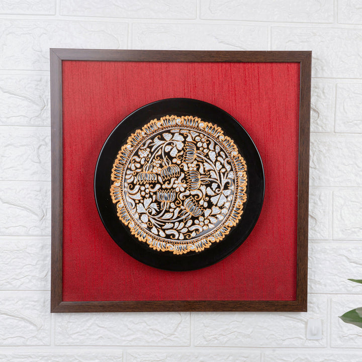 Handpainted Ceramic Wall Plate With Frame