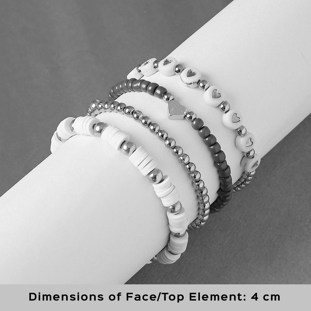 4 Pc | Lavender Haze Stackable Clay Beaded Bracelet For Girls