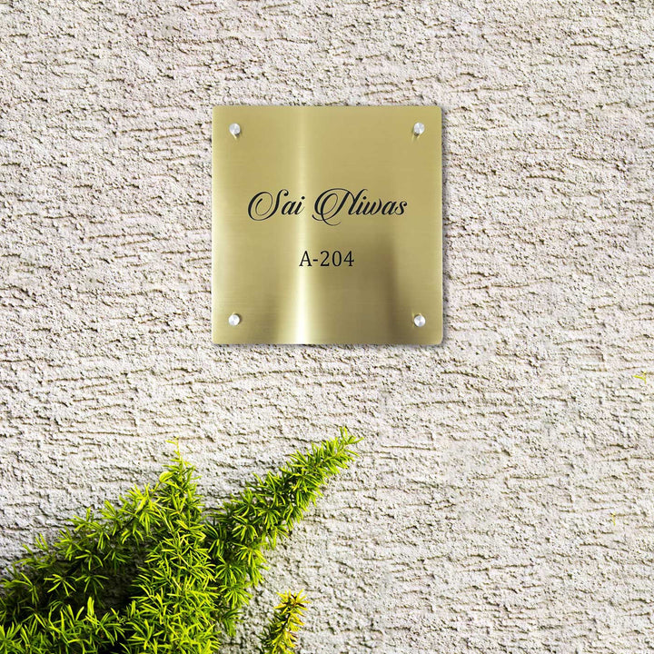 Personalized Weatherproof Classic Square Stainless Steel Name Plate