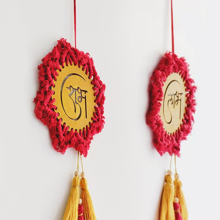 Handcrafted Shubh Labh Macrame Hanging
