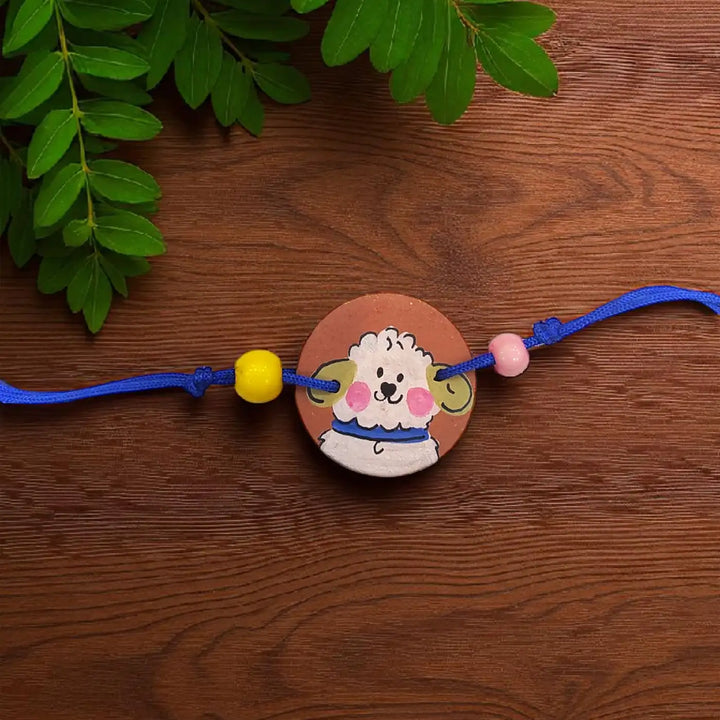 Hand-Painted Animal Theme Terracotta Rakhi For Pets