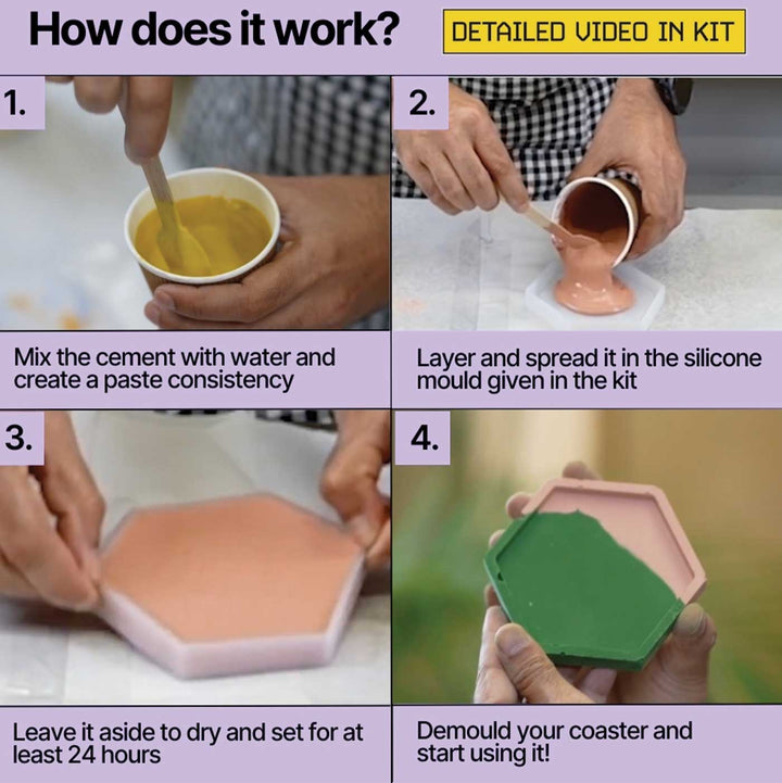 Cement Coaster Making DIY Kit