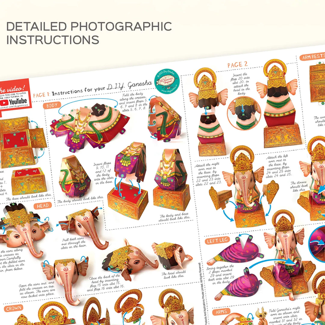 Ready To Make Ganesha Idol Paper Diy Kit | 13 Inces