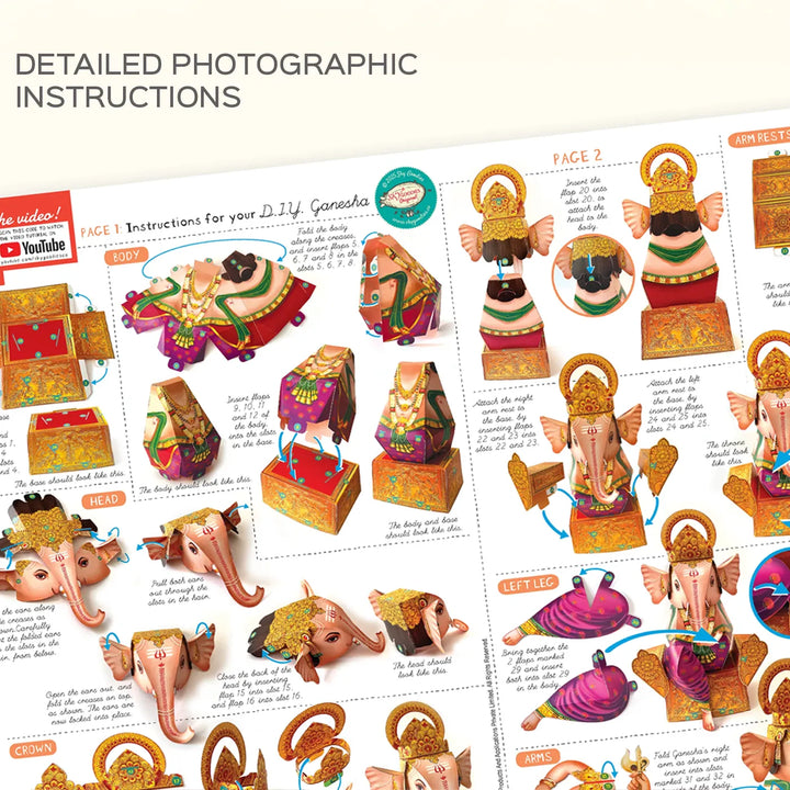 Ready To Make Ganesha Idol Paper Diy Kit | 13 Inces