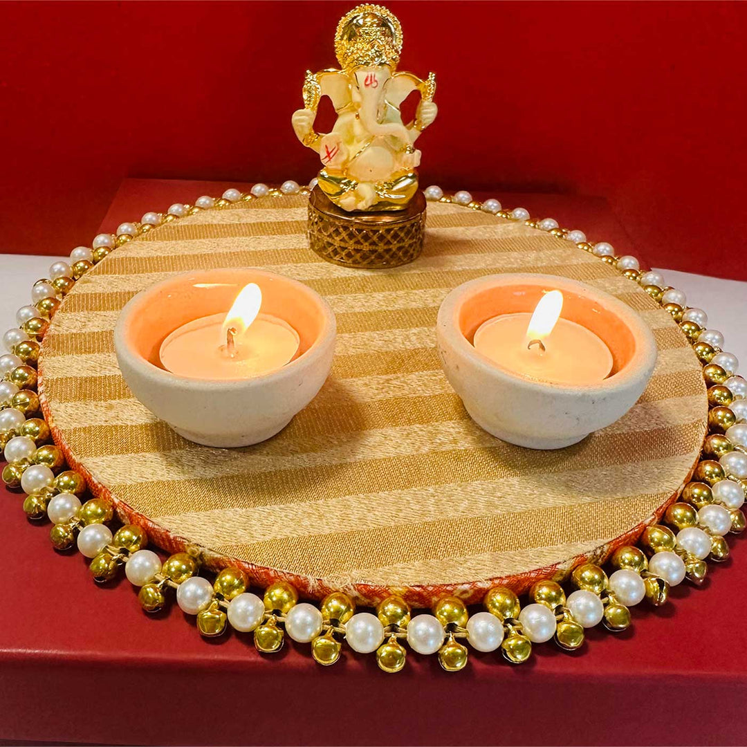 Handmade Mangalmay Wooden Puja Thali