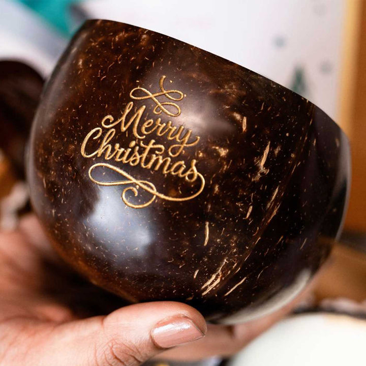 Eco-Friendly Handmade Christmas Coconut Shell Gift Hamper | Set Of 8