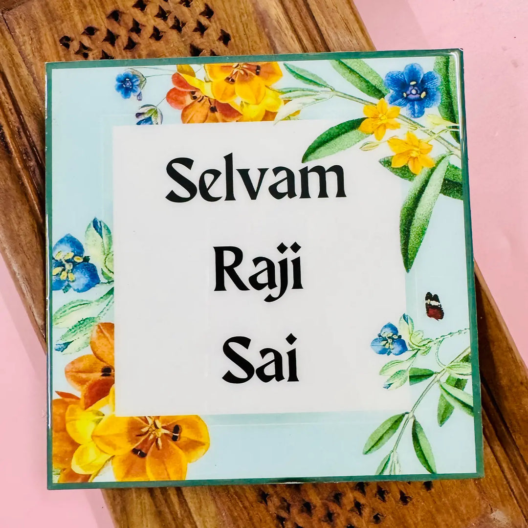 Personalized Flower Garden Theme Resin Name Plate