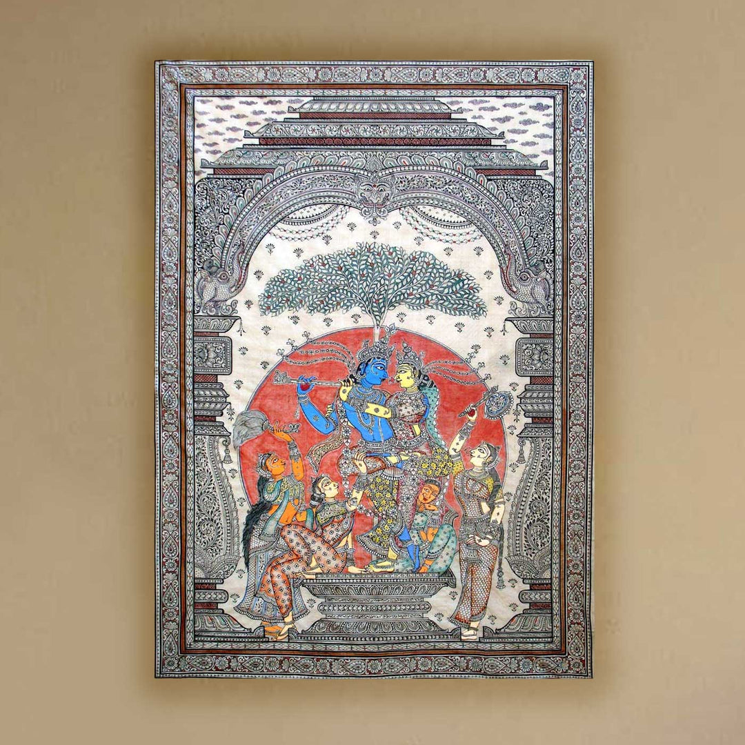 48 X 36 Inch | Handmade Silk Jugalraas Painting