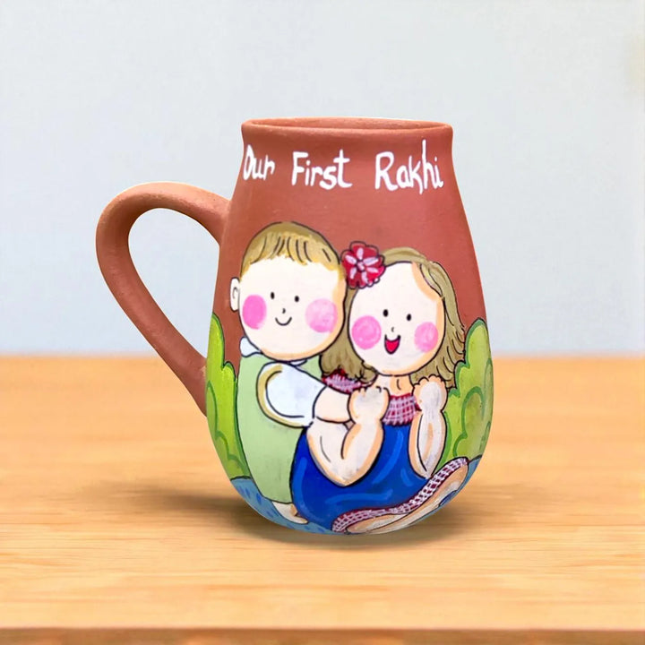 Photo Personalized Hand-Painted Terracotta Mug For Siblings