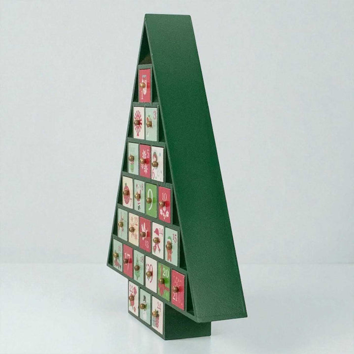 Handmade Wooden Green Tree Of Treasure Advent Calendar