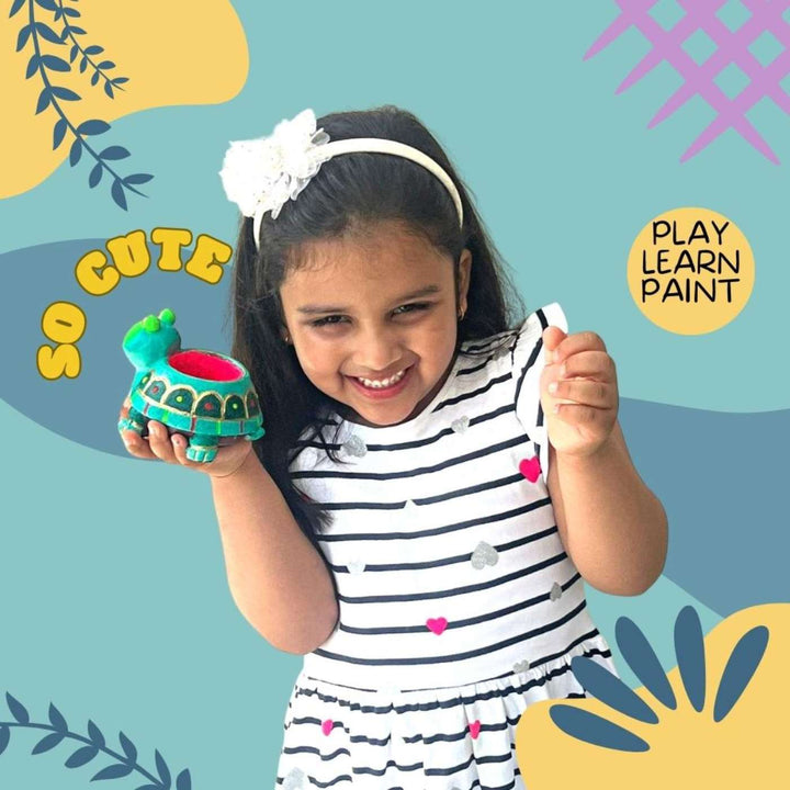 Paint Your Own Turtle Theme Ceramic Planter DIY Kit