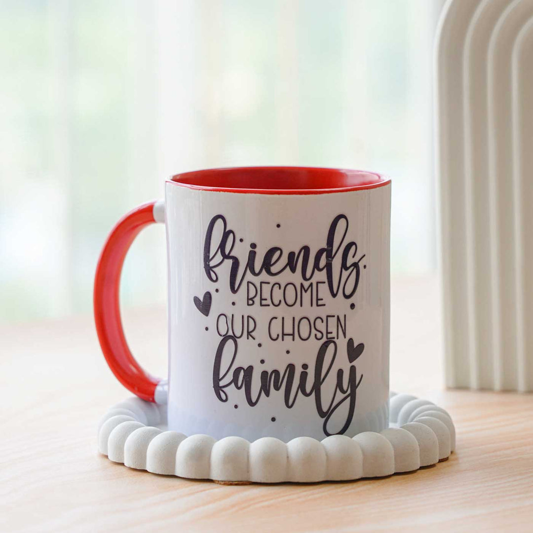 Handmade Glazed Ceramic "Friendship Quote" Theme Illustrated Mug For Kids