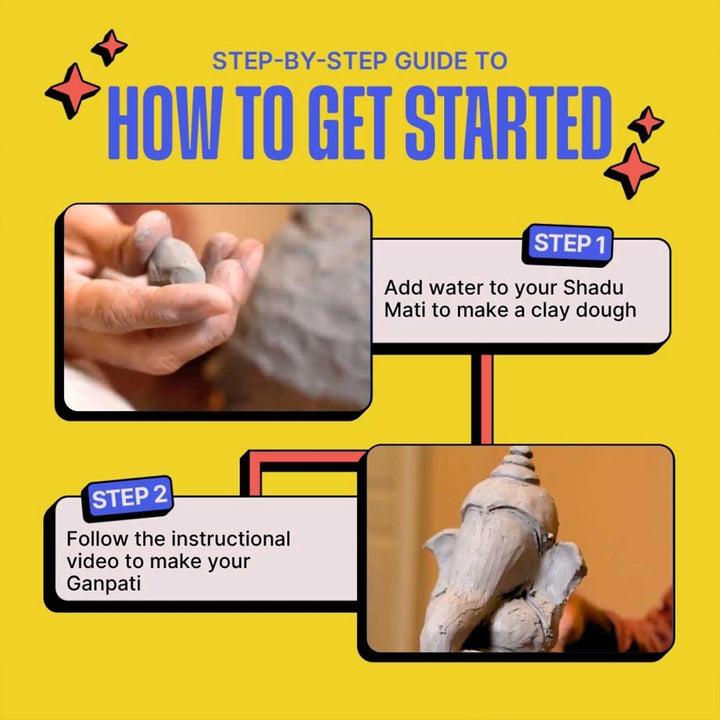 Eco-friendly Shadu Mati Ganpati Clay DIY Kit for Ganesh Chaturthi