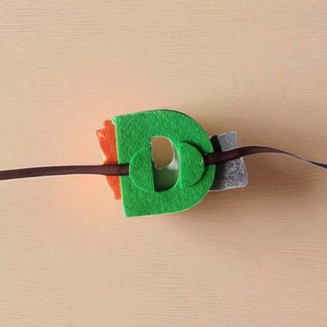 Handmade Animals Activity Book Felt Kids Rakhi And Toy Combo - Close-up of Letter Accessory
