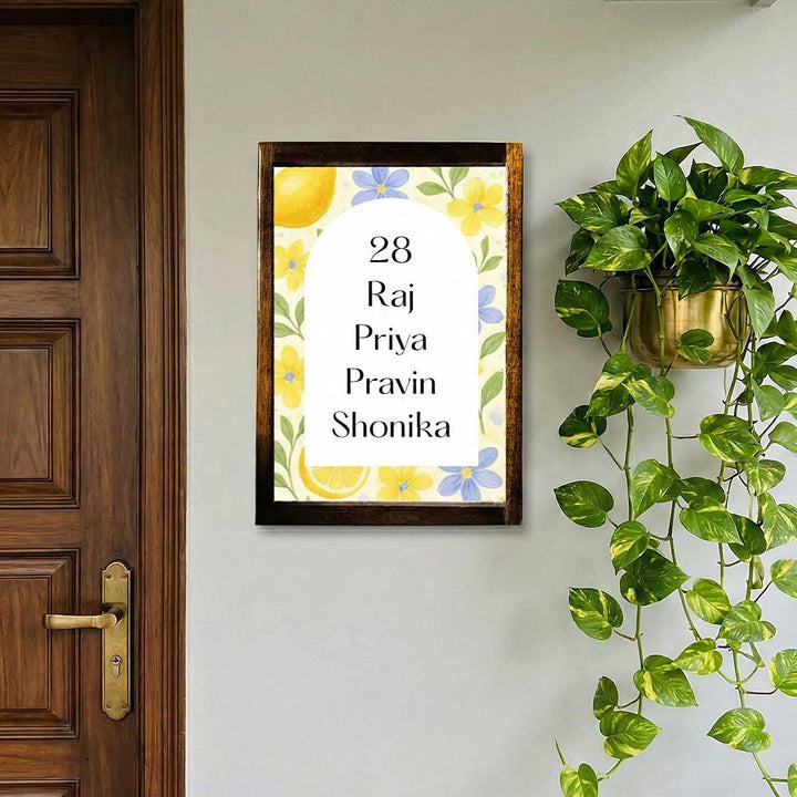 Floraison Vintage Personalized Resin Wooden Frame Name Plate