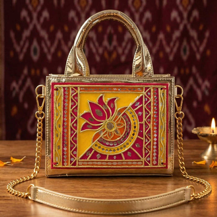Handcrafted Lotus Lippan Art Handbag
