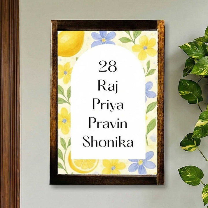 Floraison Vintage Personalized Resin Wooden Frame Name Plate