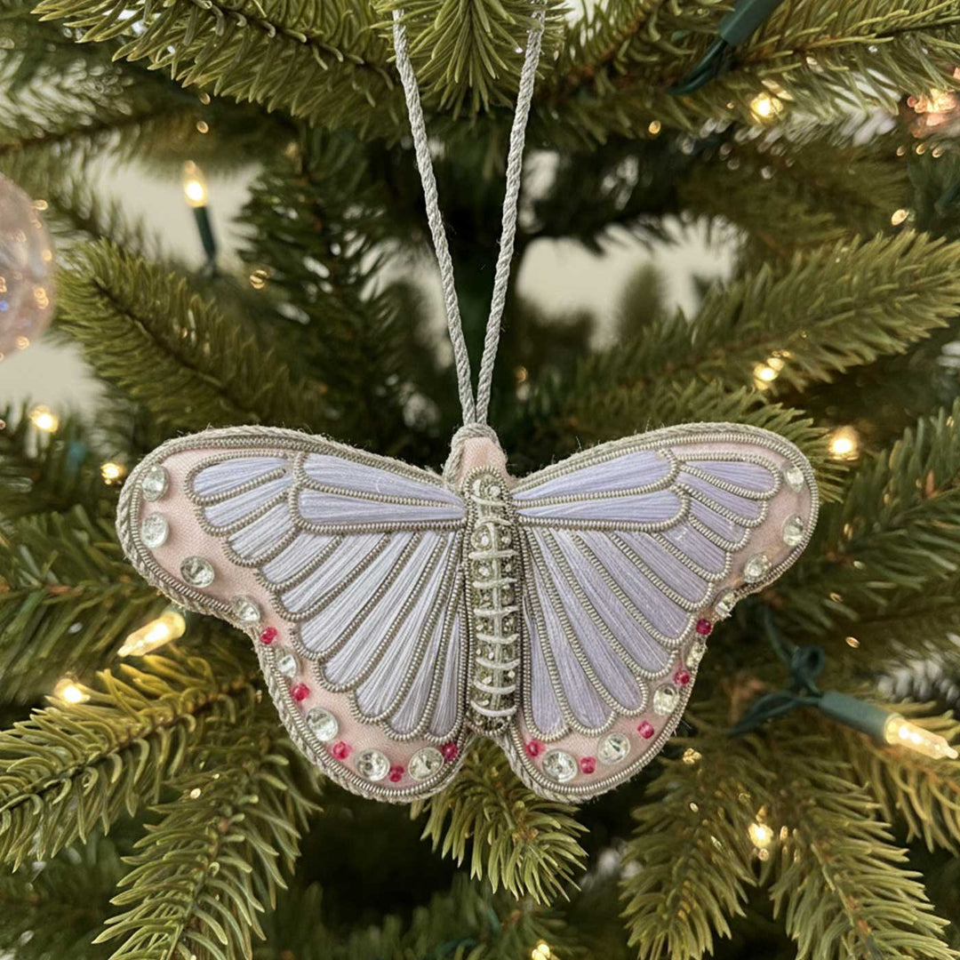 Pink Butterfly Handmade Premium Zardozi Ornament
