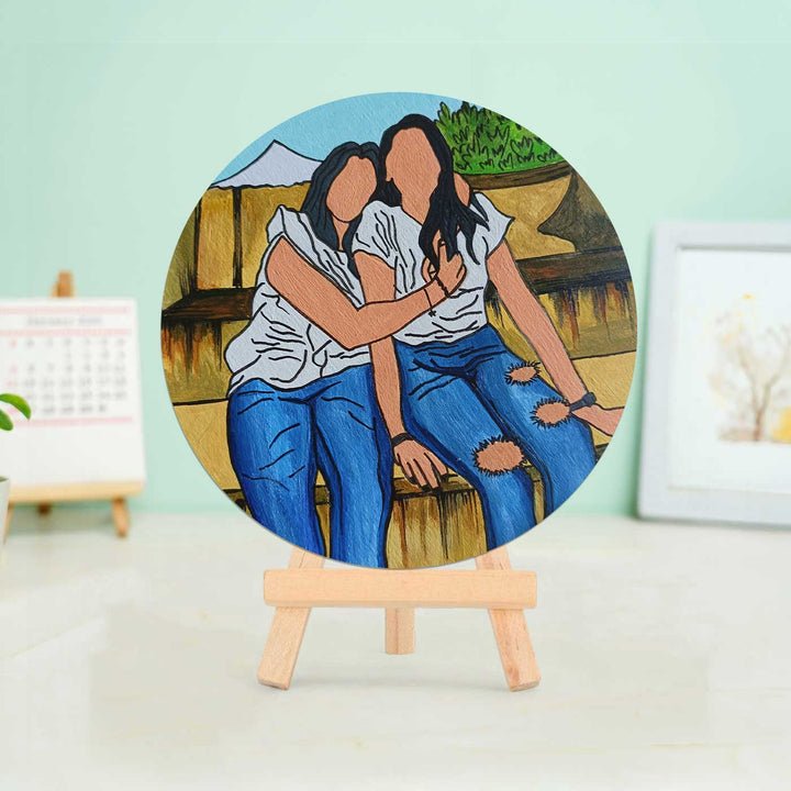 Photo Personalized Hand-Painted MDF Wood Portrait
