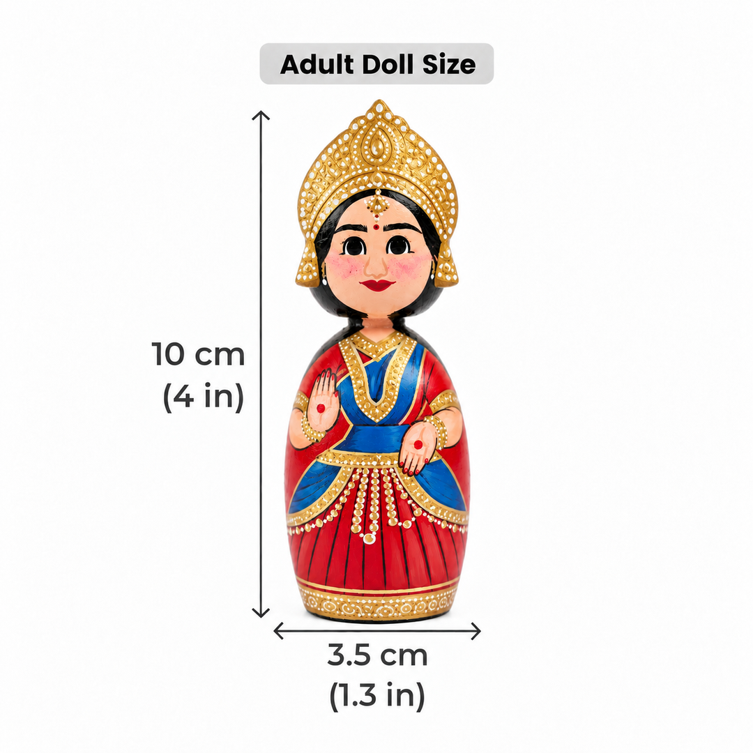 "Classical Dancer" Themed Handpainted Wooden Doll For Golu/Festive Decor