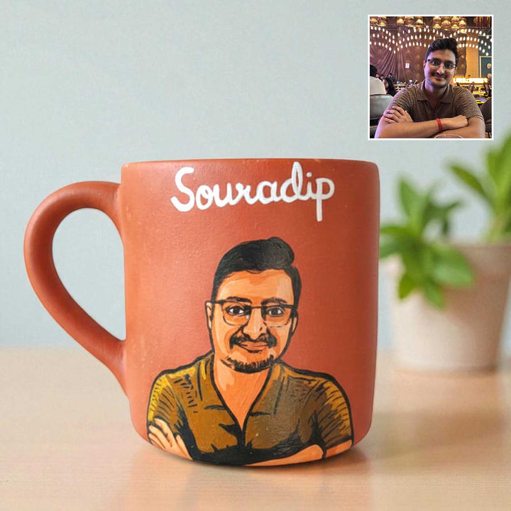 Photo Personalized Hand-Painted Terracotta Mug