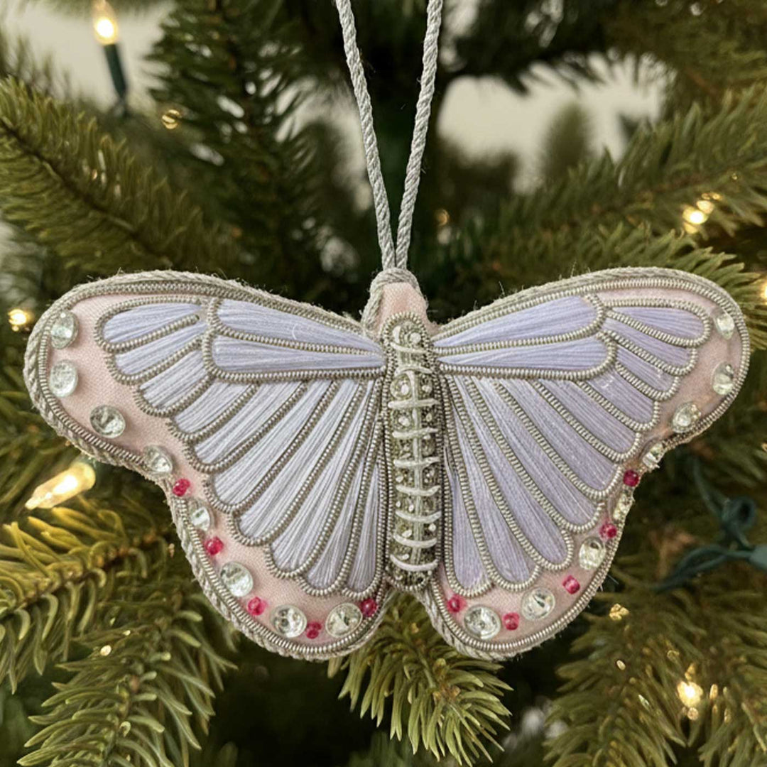 Pink Butterfly Handmade Premium Zardozi Ornament