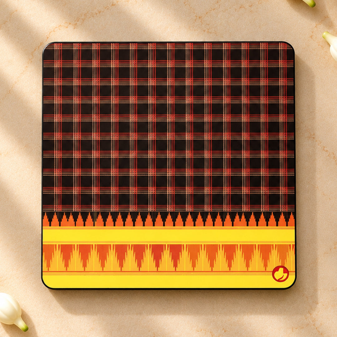 Set Of 6 | Traditional Silk-Inspired Kanchipuram Weaves Coaster Set