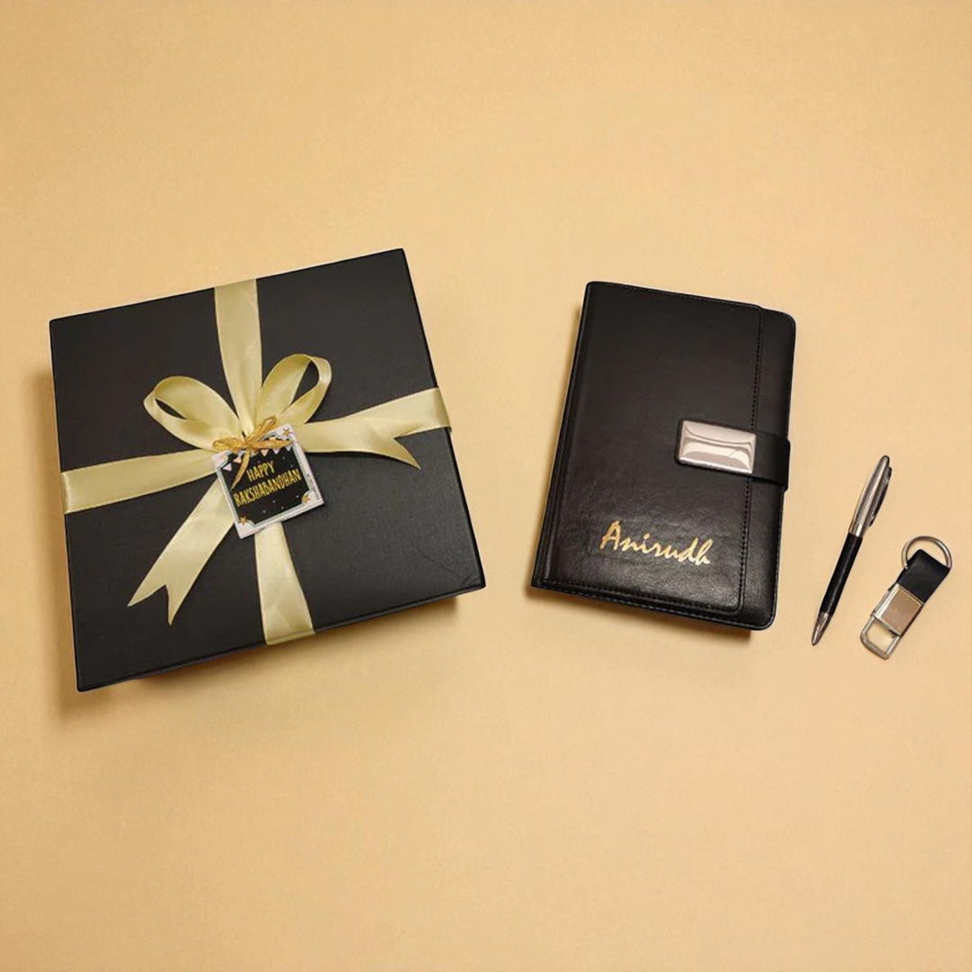 3 Piece Premium Dairy Set Rakhi Gift | Includes Dairy , Pen, Key holder