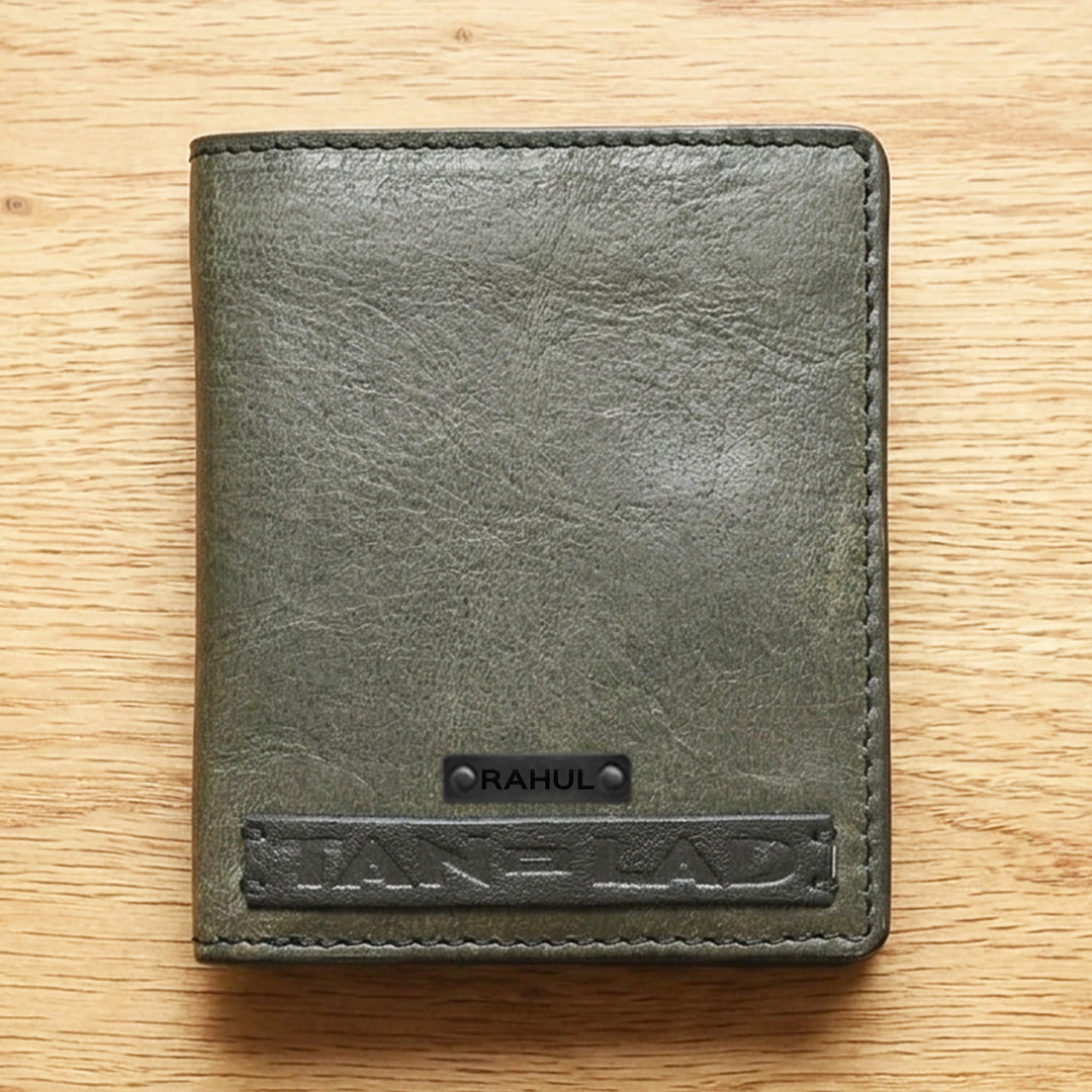 Personalized Green Alex Leather Wallet