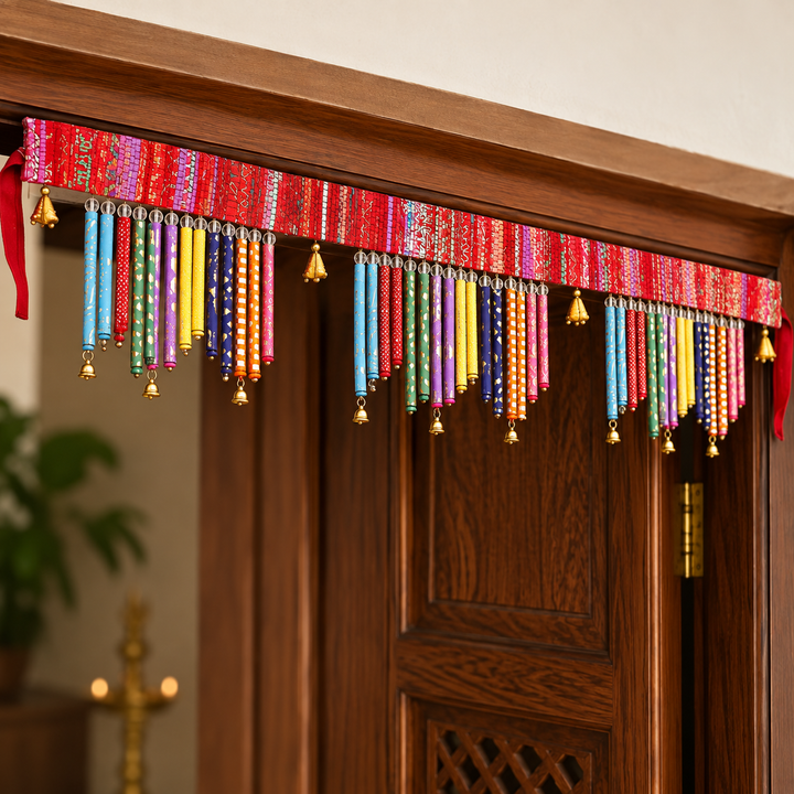 42 In | Handmade Multicolour Paper & Bell Toran