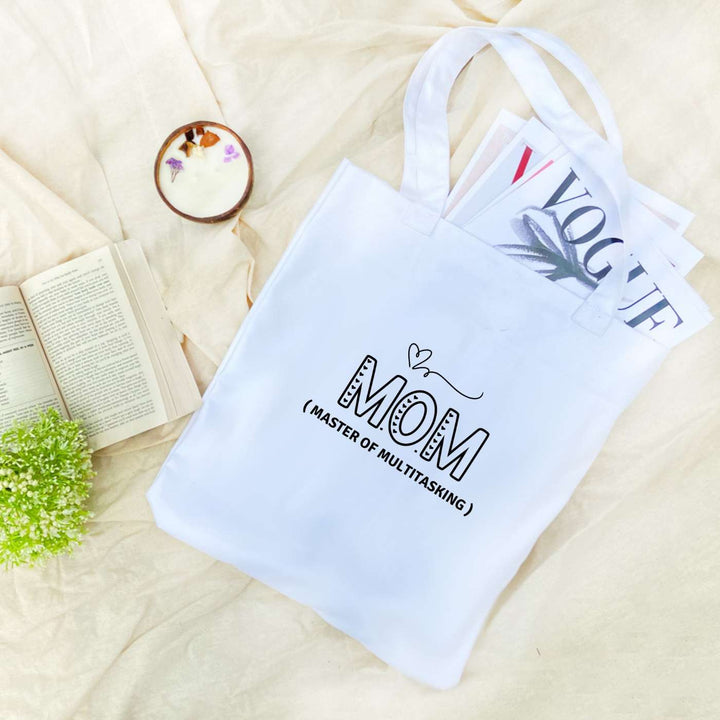 Handmade Printed Master Of Multitasking Cotton Tote Bag For Mothers