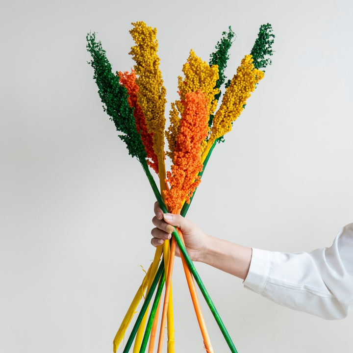 Handmade Colourful Corn Stem Dried Flower Bunch