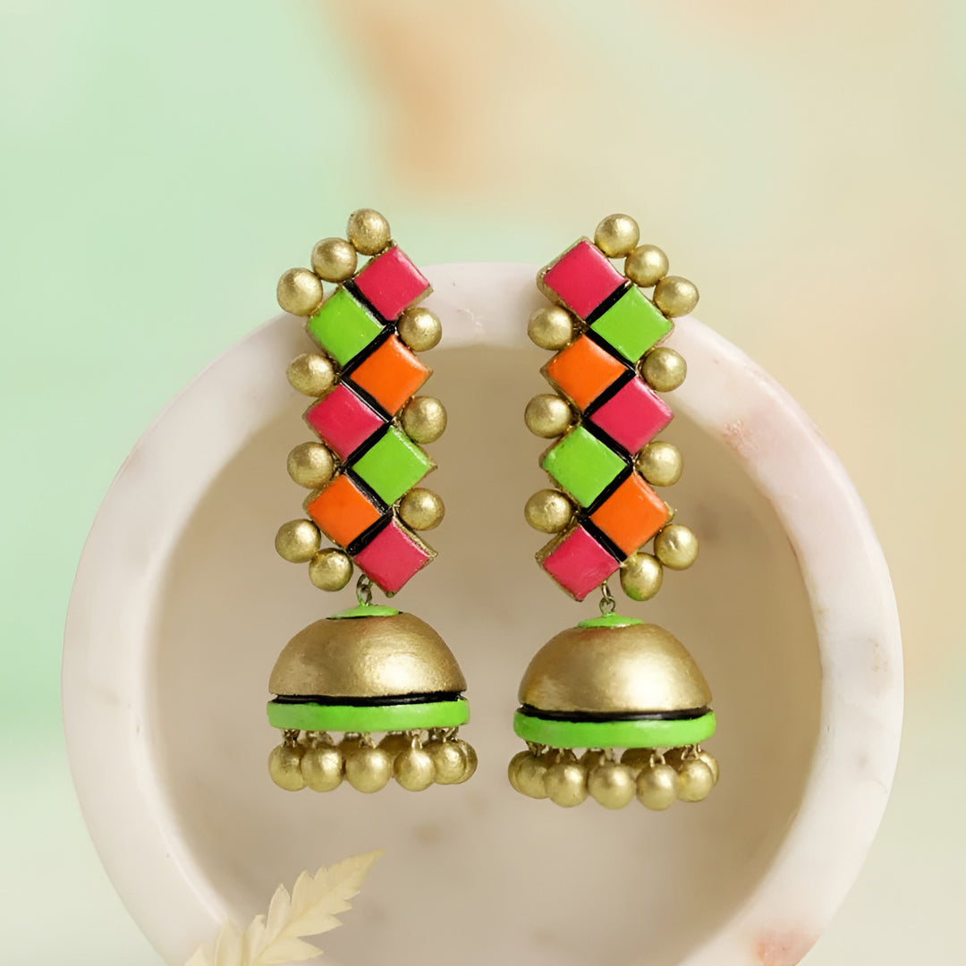 Handmade Mosaic Terracotta Earrings