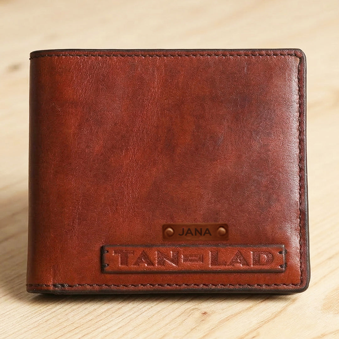 Personalized Brown Shay Leather Wallet