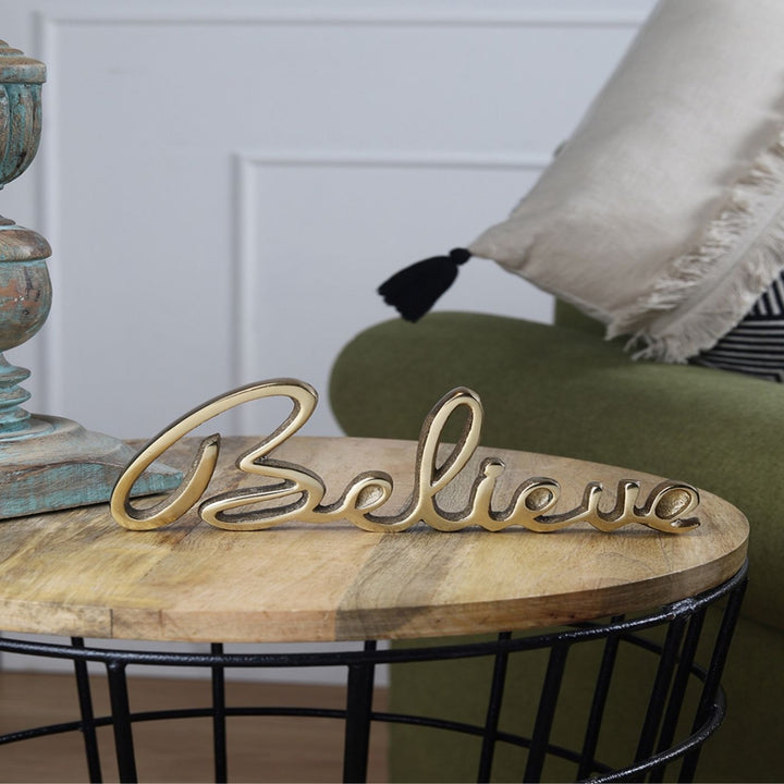 Handmade Gold 'Believe' Free Standing Showpiece