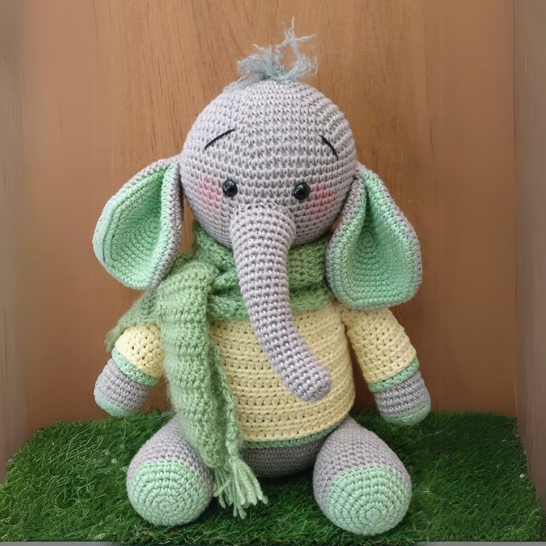Handmade Crochet Elephant Toy for Kids