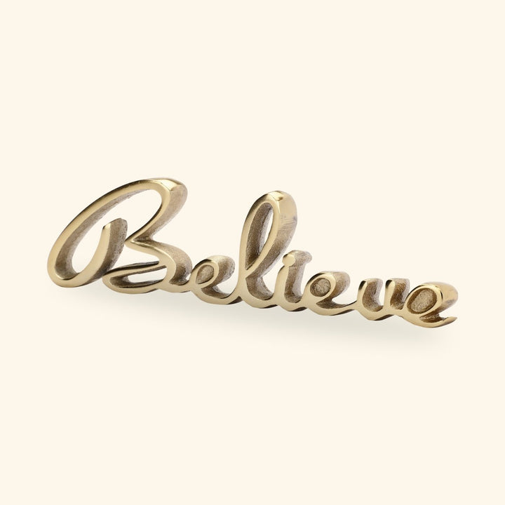 Handmade Gold 'Believe' Free Standing Showpiece