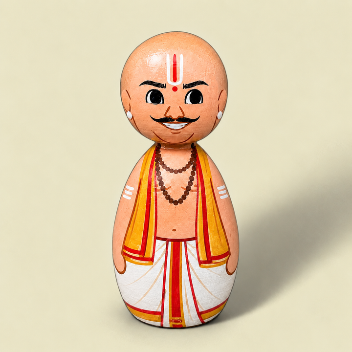 "Priest" Themed Wooden Doll For Golu/Festive Decor