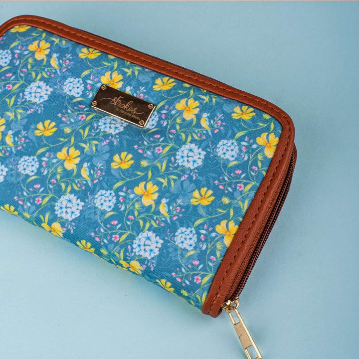 Vintage Blooms Vegan Leather Zipper Wallet