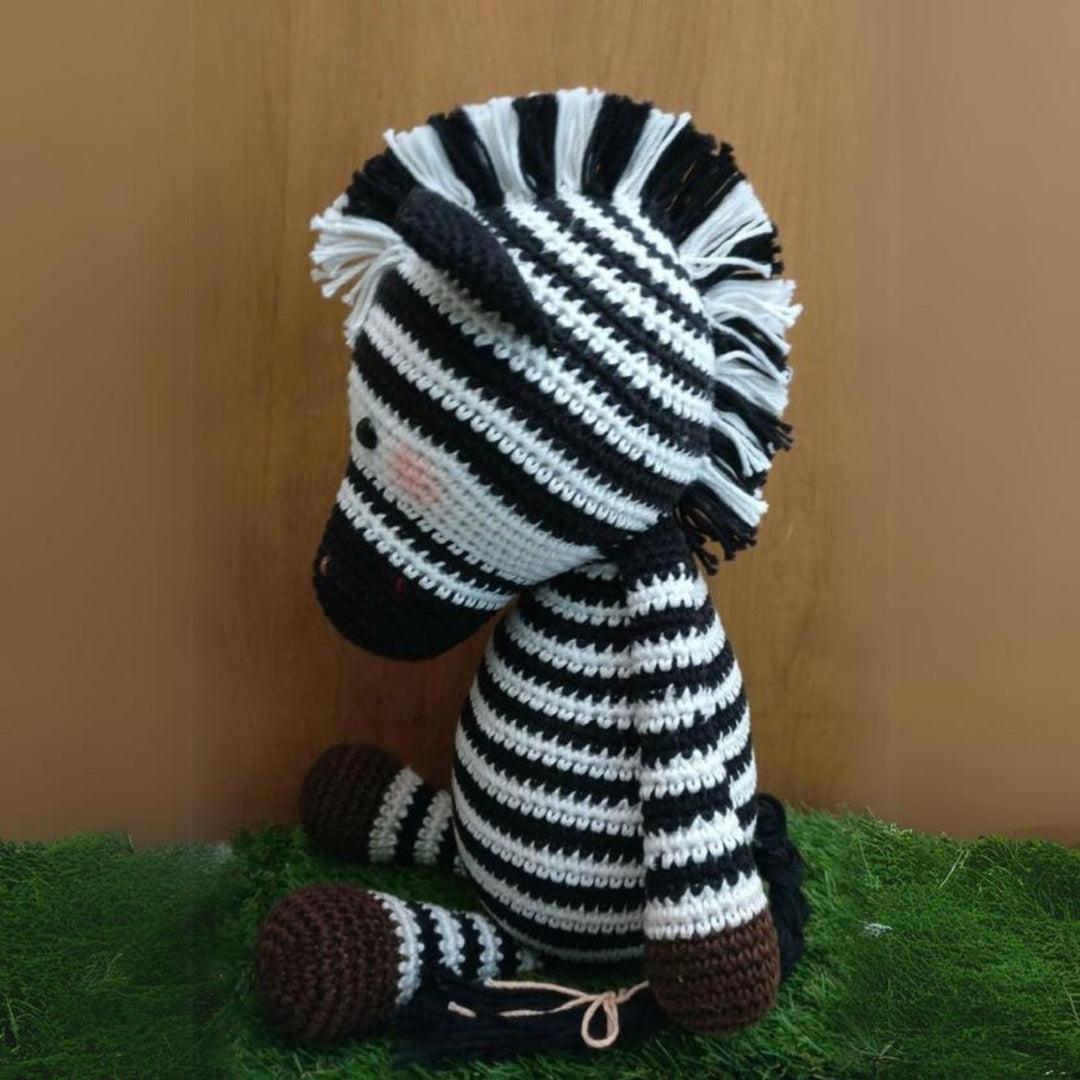 Handmade Crochet Zebra Toy for Kids