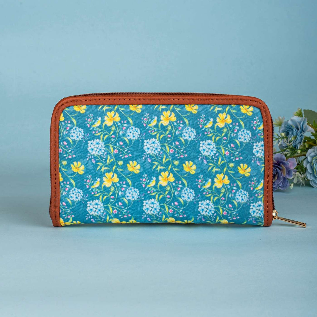 Vintage Blooms Vegan Leather Zipper Wallet
