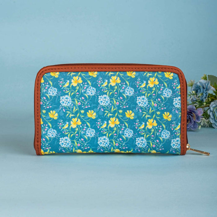 Vintage Blooms Vegan Leather Zipper Wallet