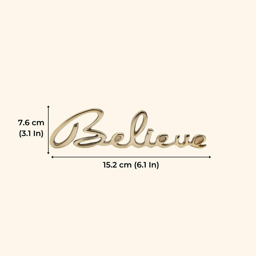 Handmade Gold 'Believe' Free Standing Showpiece